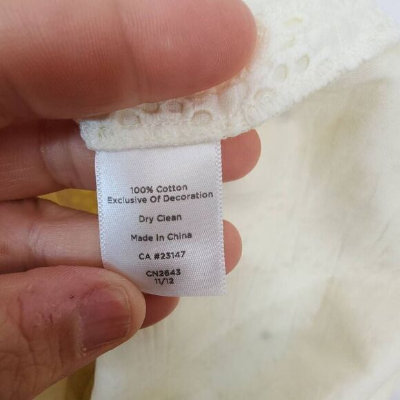 Talbots Size 6 Embroidered Eyelet Daisy Straight Pencil Skirt Womens Cream Lined - Picture 6 of 6